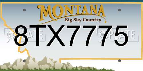 8TX7775 Montana License Plate