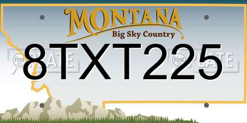 8TXT225 Montana License Plate