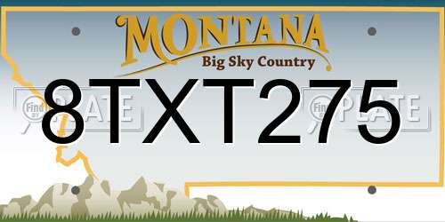 8TXT275 Montana License Plate