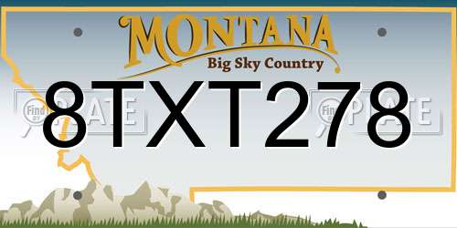 8TXT278 Montana License Plate