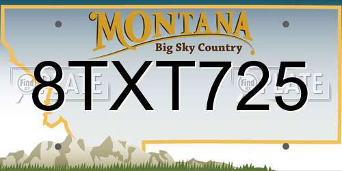 8TXT725 Montana License Plate