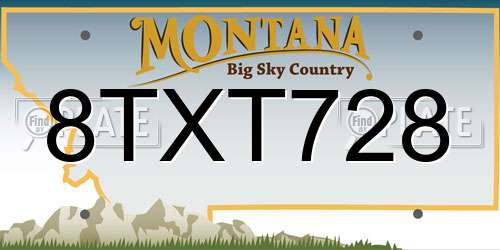 8TXT728 Montana License Plate