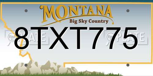 8TXT775 Montana License Plate