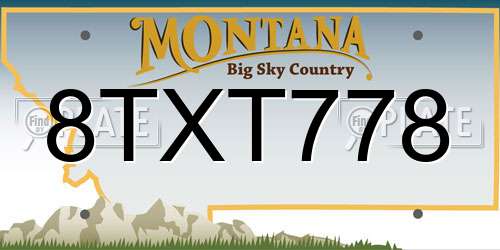 8TXT778 Montana License Plate