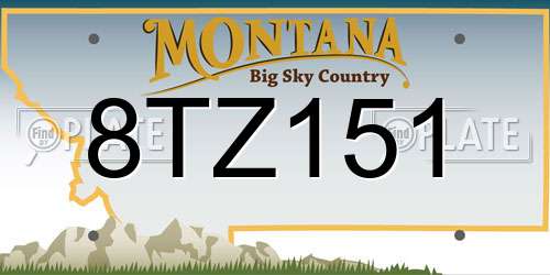 8TZ151 Montana License Plate