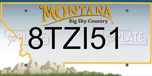8TZI51 Montana License Plate