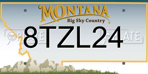 8TZL24 Montana License Plate
