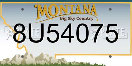 8U54075 Montana License Plate