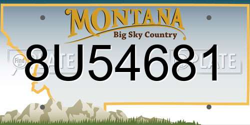 8U54681 Montana License Plate