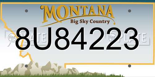 8U84223 Montana License Plate