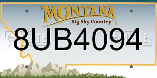 8UB4094 Montana License Plate