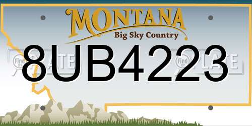 8UB4223 Montana License Plate