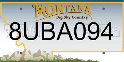 8UBA094 Montana License Plate