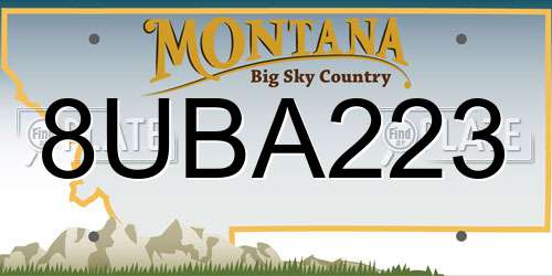 8UBA223 Montana License Plate