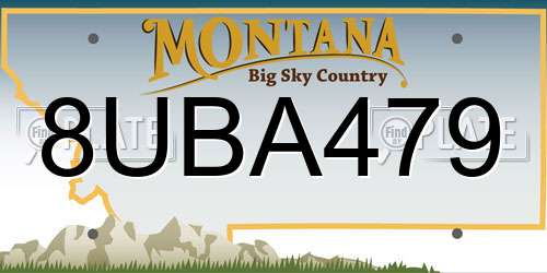8UBA479 Montana License Plate