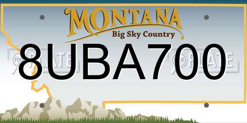 8UBA700 Montana License Plate