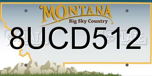 8UCD512 Montana License Plate