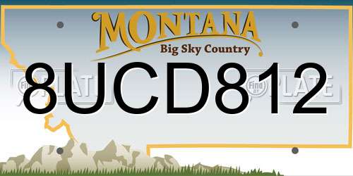 8UCD812 Montana License Plate