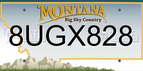 8UGX828 Montana License Plate