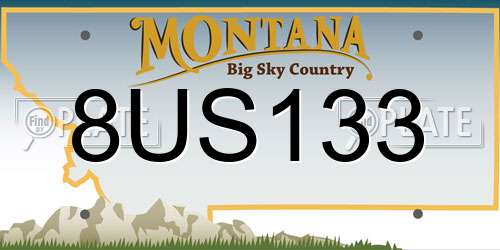 8US133 Montana License Plate