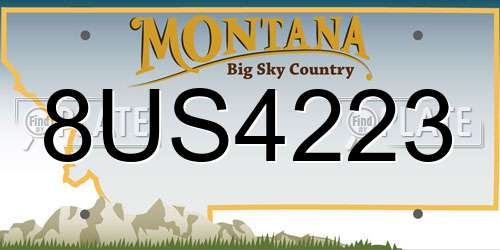 8US4223 Montana License Plate