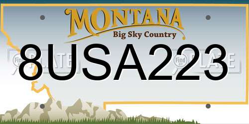 8USA223 Montana License Plate