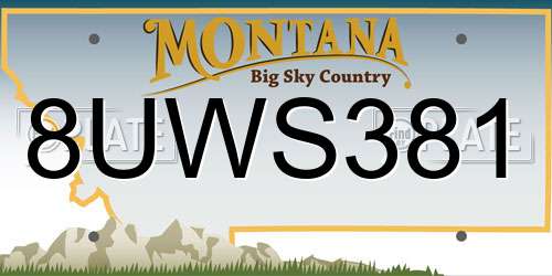8UWS381 Montana License Plate