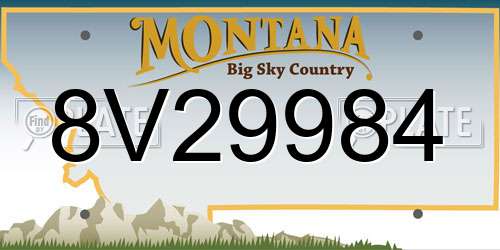 8V29984 Montana License Plate