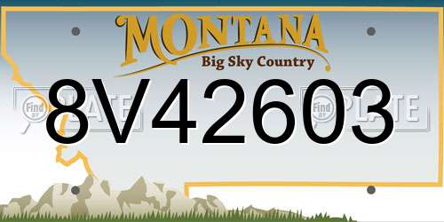 8V42603 Montana License Plate