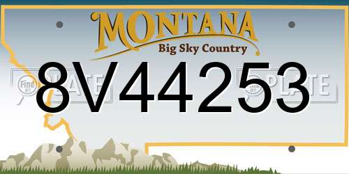 8V44253 Montana License Plate