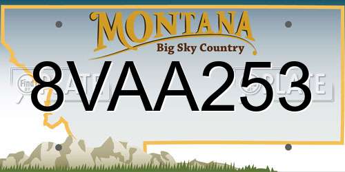 8VAA253 Montana License Plate