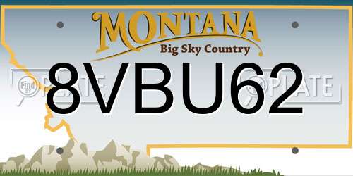 8VBU62 Montana License Plate