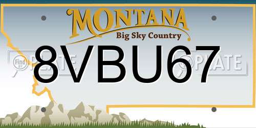8VBU67 Montana License Plate