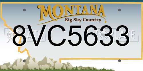 8VC5633 Montana License Plate