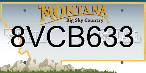 8VCB633 Montana License Plate