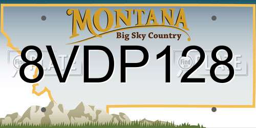 8VDP128 Montana License Plate