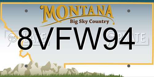 8VFW94 Montana License Plate