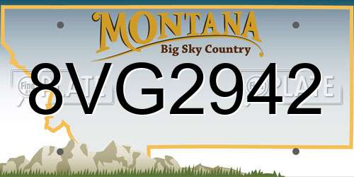 8VG2942 Montana License Plate