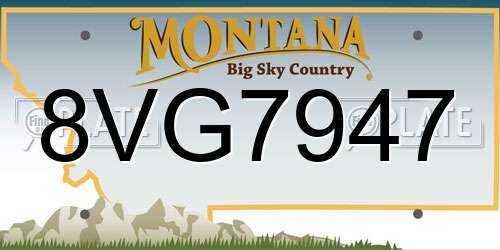 8VG7947 Montana License Plate