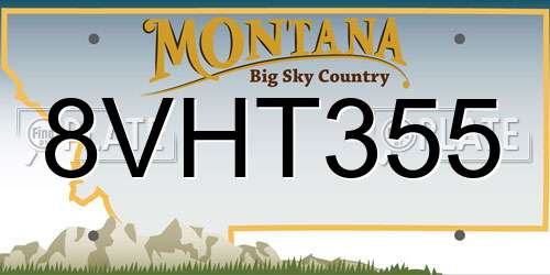 8VHT355 Montana License Plate