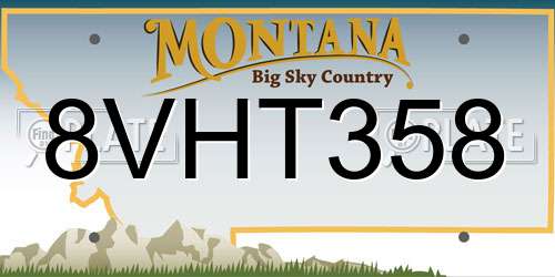 8VHT358 Montana License Plate