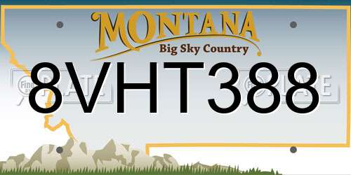 8VHT388 Montana License Plate