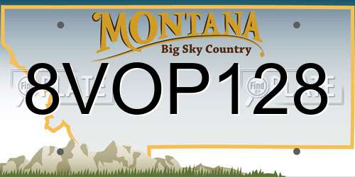 8VOP128 Montana License Plate