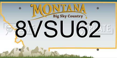 8VSU62 Montana License Plate