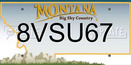 8VSU67 Montana License Plate