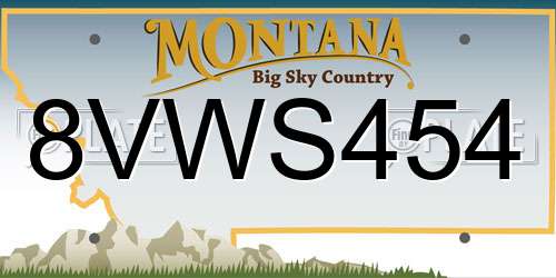 8VWS454 Montana License Plate