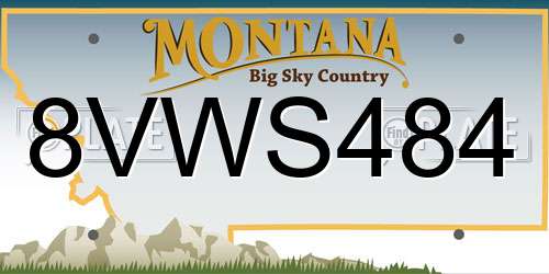 8VWS484 Montana License Plate