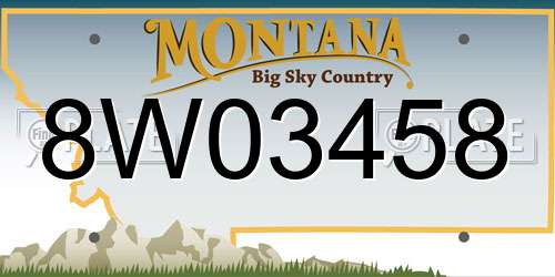 8W03458 Montana License Plate