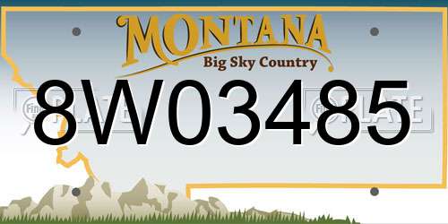 8W03485 Montana License Plate