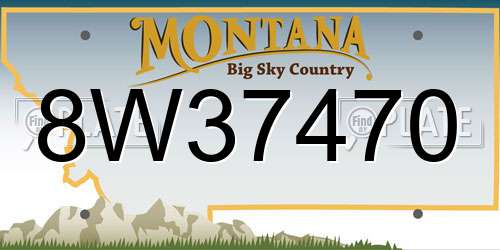 8W37470 Montana License Plate